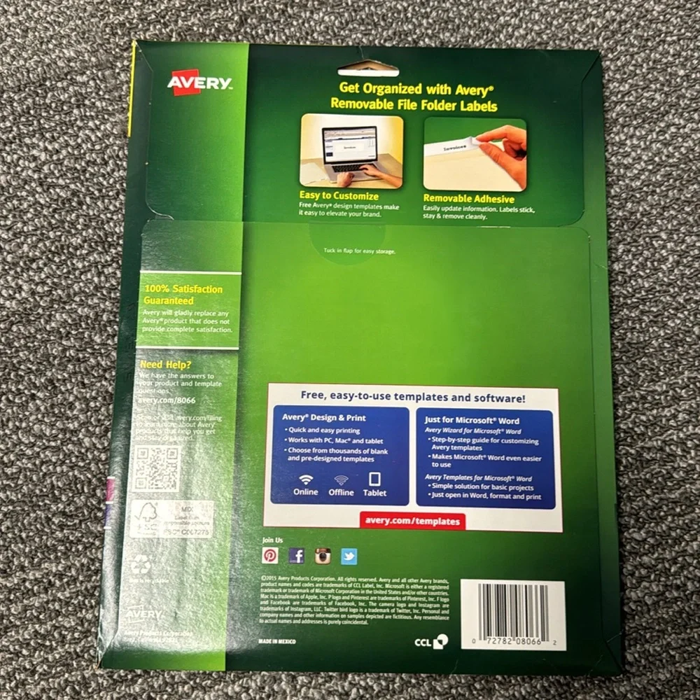 New never opened Abwey removable file folder labels